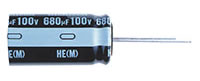 Image of Nichicon's UHE Series Aluminum Electrolytic Capacitor