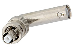 Image of Pasternack PE9338 SHV Plug to SHV Jack Right-Angle Adapter