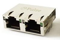 Pulse Electronics, a YAGEO Company 10GBase-T 1 x 2 并列式集成连接器模块 (ICM)