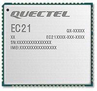 Quectel 的 EC21 LTE Cat 1 模組的圖片
