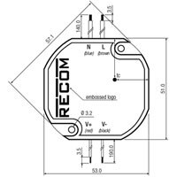 RECOM Power 的 RACM18 和 RACM30 AC/DC 转换器尺寸图图片