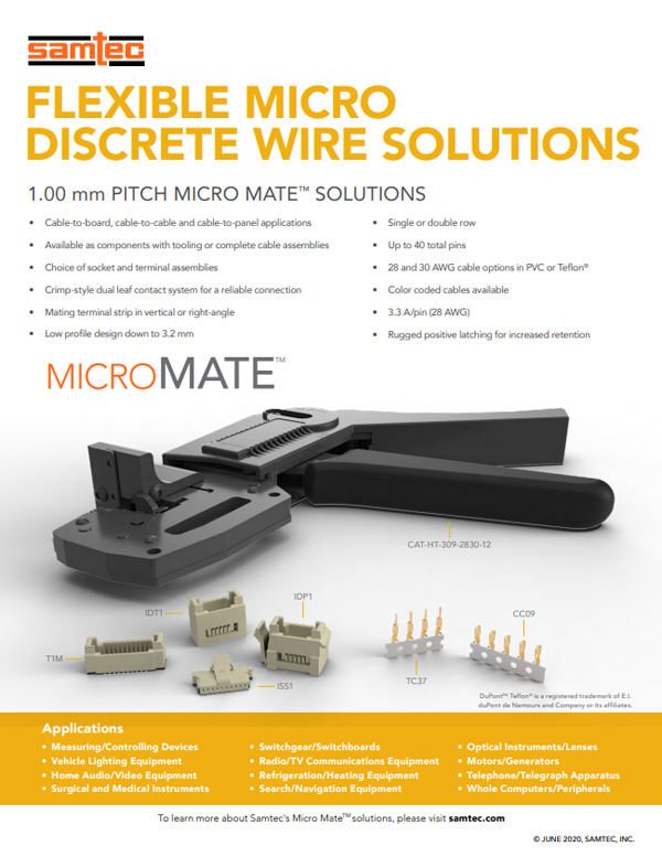 Discrete Wire 1mm Pitch Micro Mate™ Discrete Wire Syst. - Samtec | DigiKey
