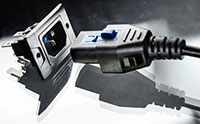 Image of SCHURTER's 6080 Series Connector with V-Lock Power Cords