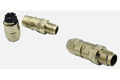 Image du connecteur circulaire M12 à codage X pour environnements difficiles de Stewart Connector – Série SS-12400