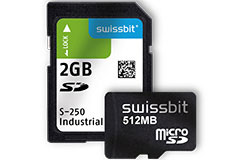 Image of Swissbit's  S-250 SD and S-250u microSD Cards
