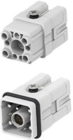 Image of TE Connectivity AMP Connectors HQ-4/4/6 Hybrid Insert with Cat5 Ethernet