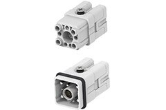 Image of TE Connectivity AMP Connectors HQ-4/4/6 Hybrid Insert with Cat5 Ethernet