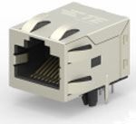 Abbildung: RJ45-Buchsen für industrielle Anwendungen mit integrierten Magneten von TE Connectivity