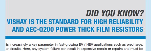 Image of Vishay Did You Know document explaining thick film resistor standards