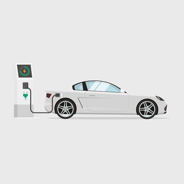 Illustration of electric car charging
