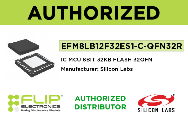 Image of Flip Electronics' EFM8LB12F32ES1-C-QFN32R Silicon Labs