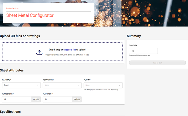 Image of Sheet Metal Configurator