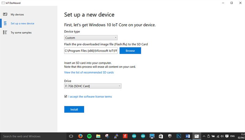 Installing Windows 10 IoT Core