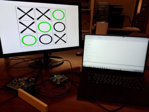 Image of The Digital Discovery attached to the Nexys 4 in order to read and decode the VGA signals