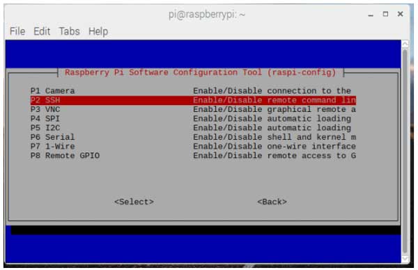 Select the SSH option