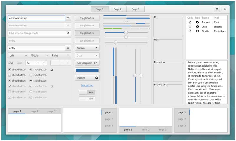 Example of a Swing GUI program written in Java.