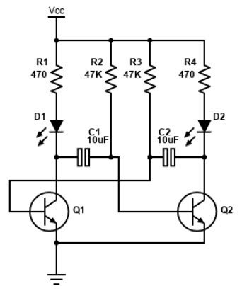 Design and Build a Simple Analog LED Flasher Circuit