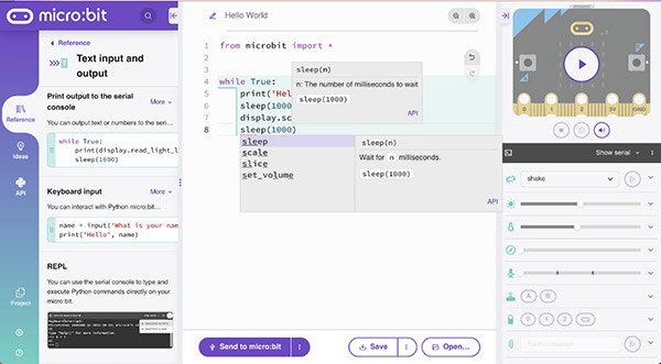 How To Write a Hello World Application in the micro:bit Python Editor