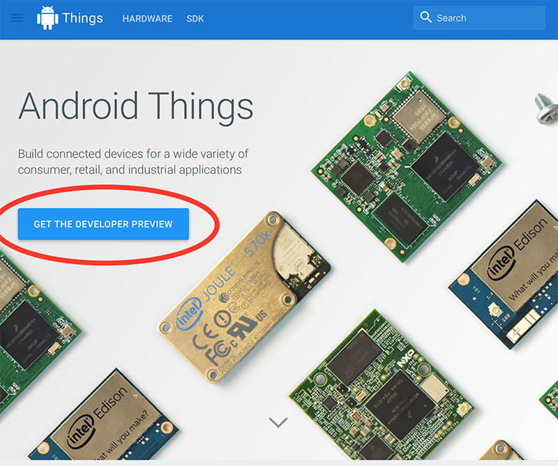 Android Things Home Page
