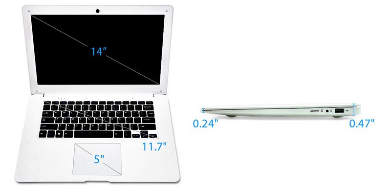 Pinebook Dimensions