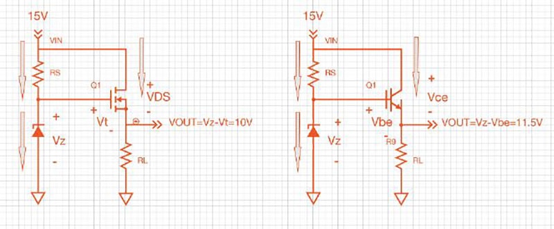 Zener Diode Regulator with Transistor Current Buffer Figure 5