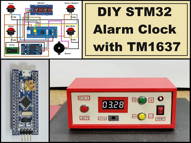 DIY STM32 Alarm Clock with 7-Segment Display (Using Arduino IDE)