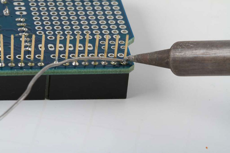 Solder each pin