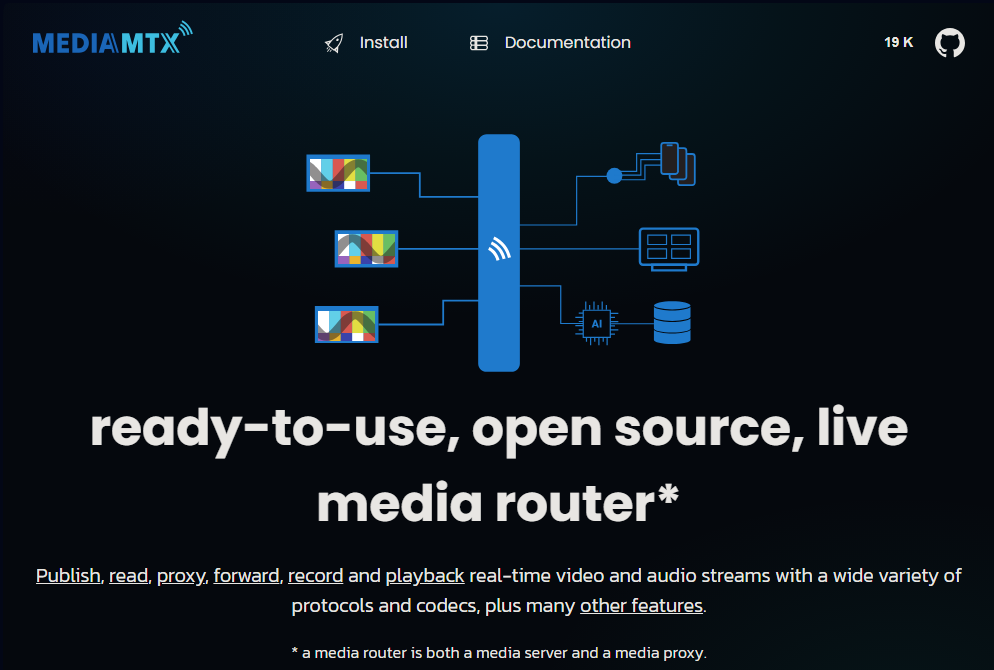 MediaMTX website screen capture