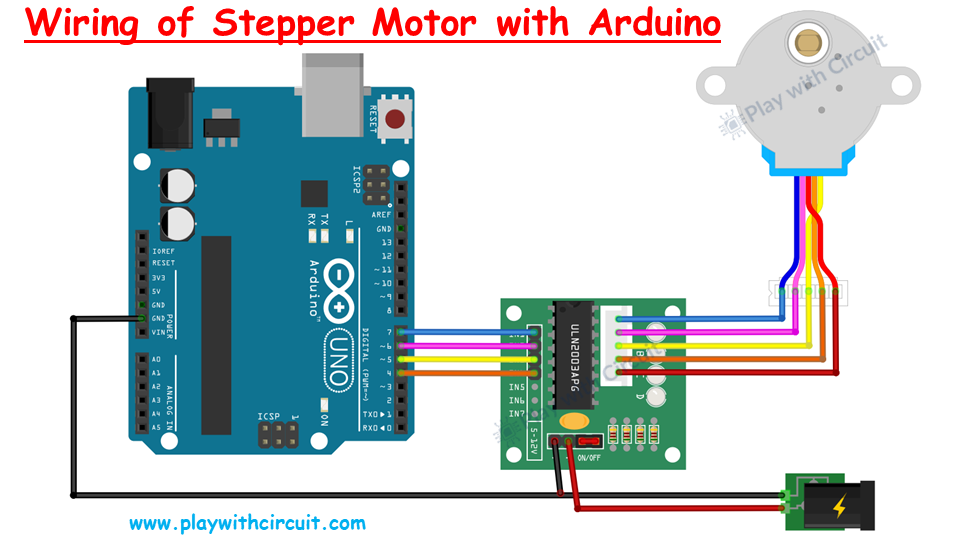 Stepper Motor with Arduino Uno Circuit Diagram