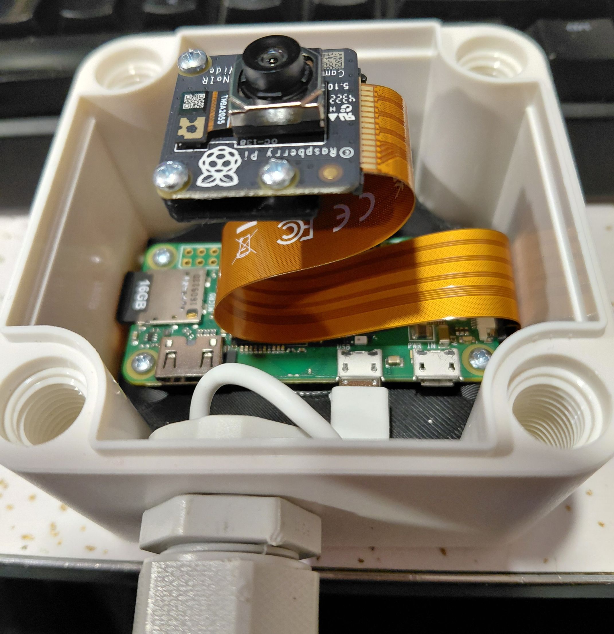 Raspberry Pi with camera in an enclosure